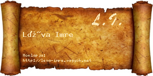 Léva Imre névjegykártya